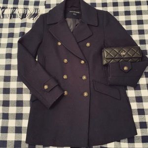 French connection wool military peacoat.